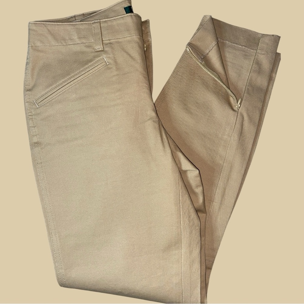 NWOT LAUREN by RALPH LAUREN CLASSIC SKINNY CROPPED W/ZIPPER PANTS•S/4 - Picture 2 of 13
